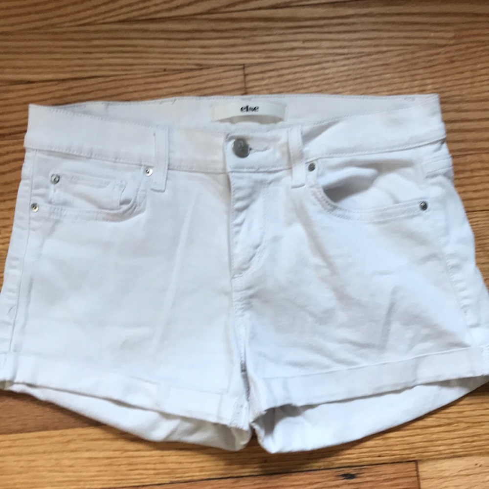Else white denim shorts